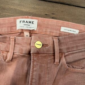 Frame Denim Pink Le Crop Mini Boot sz 29